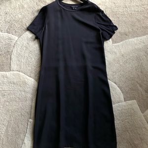 Theory navy blue silk and cotton dress